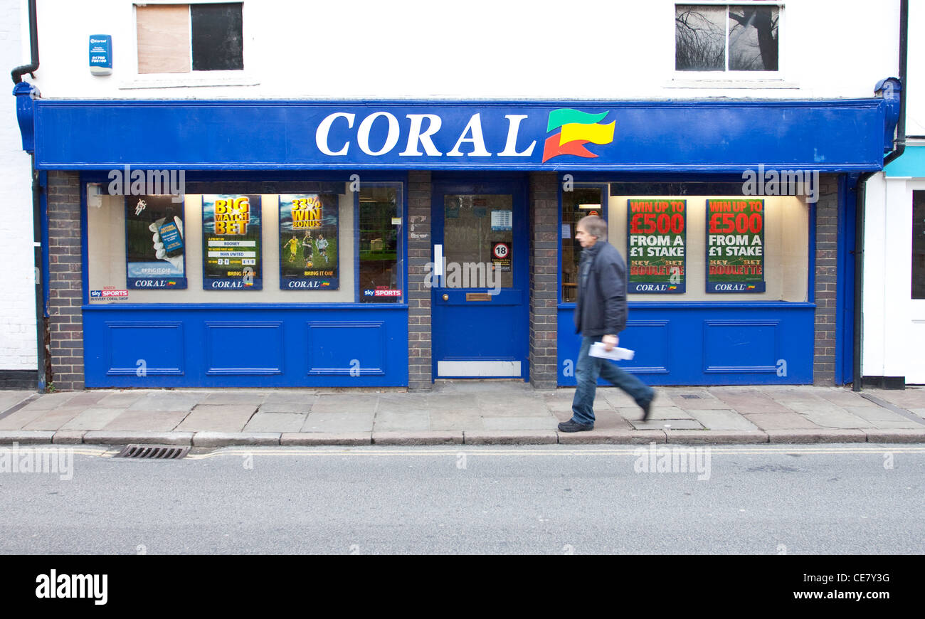 Corals Bookmaker bookie bookies betting shop gambling Canterbury UK Stock Photo