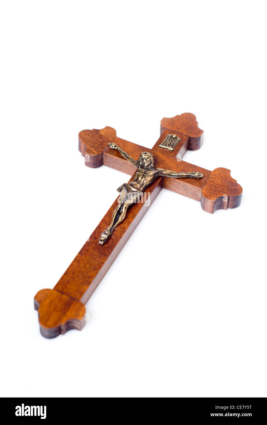 Christian crucifix isolated Stock Photo