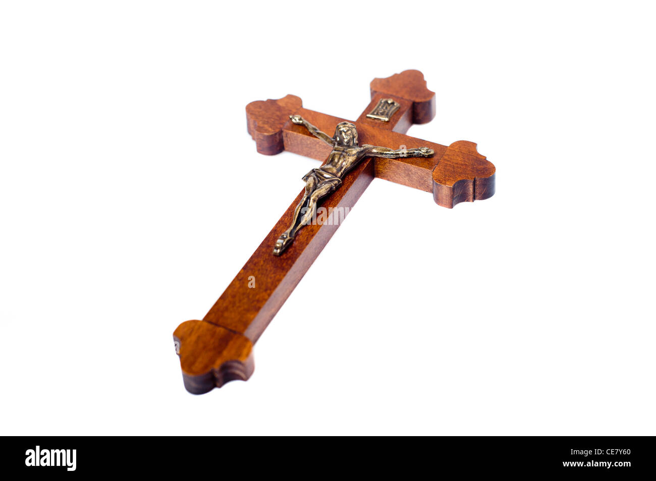 Christian crucifix isolated Stock Photo