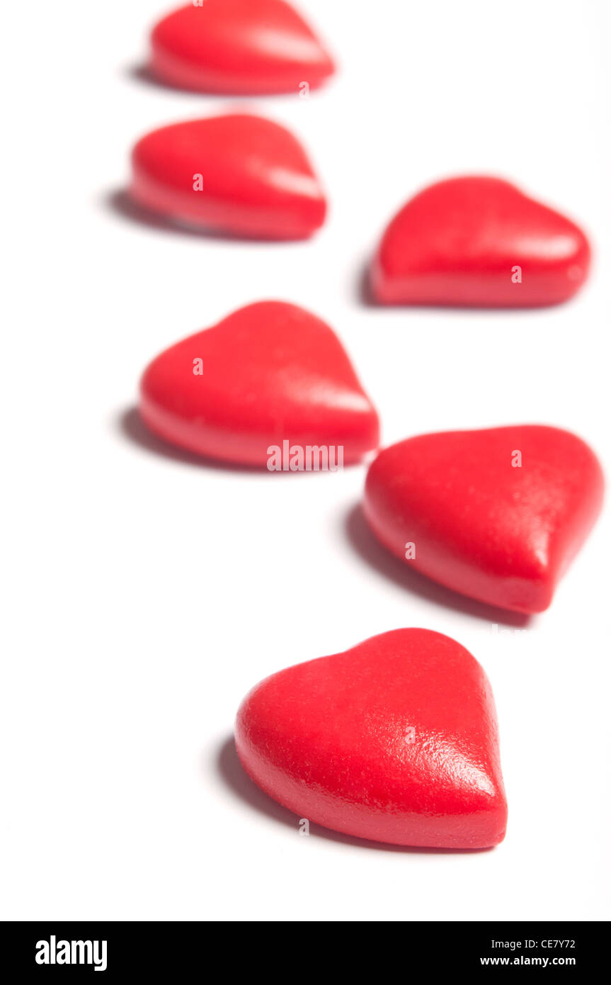 red valentine hearts, love concept Stock Photo