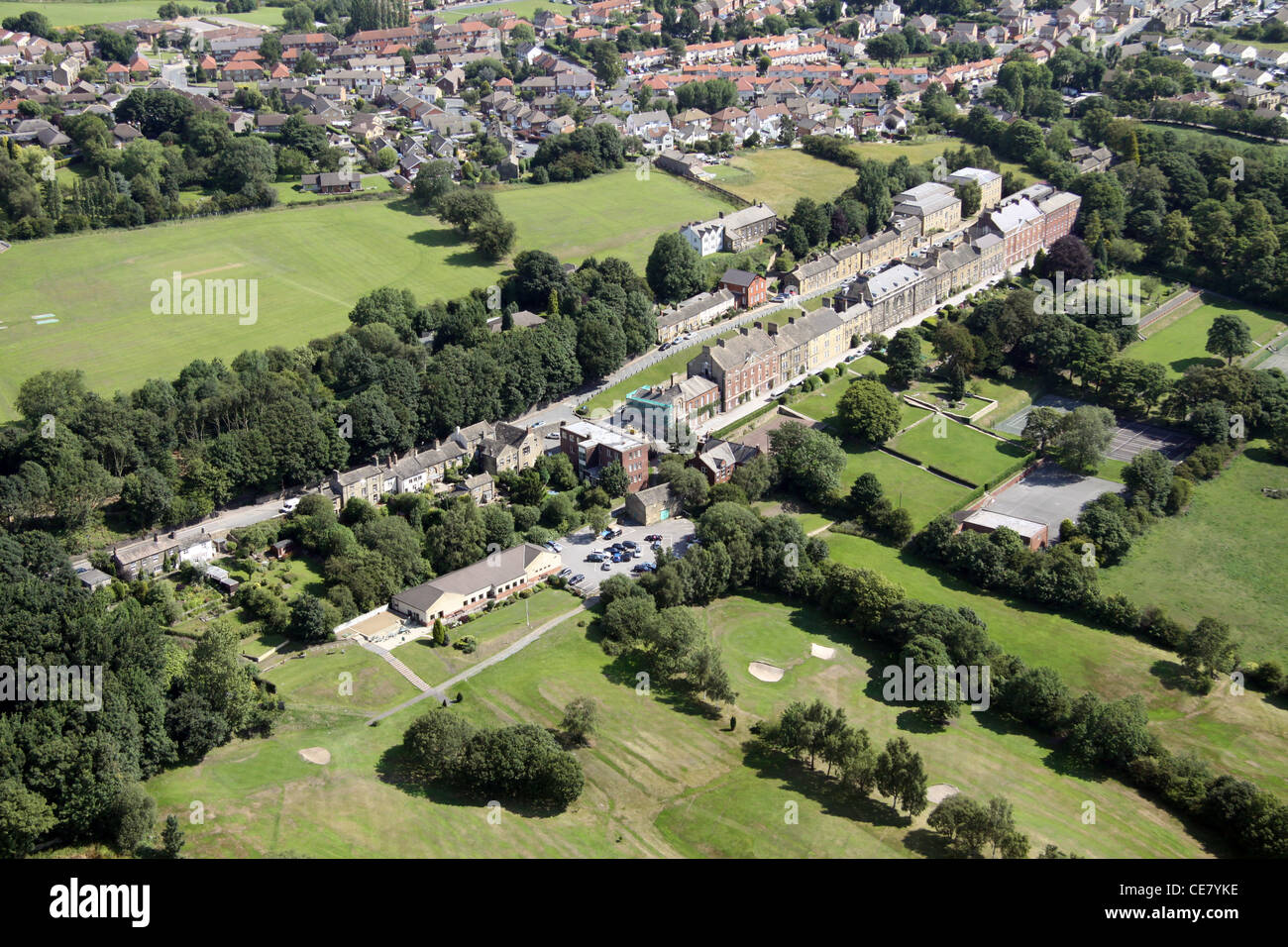 Aerial photograph of Fulneck School, near Pudsey in Leeds Stock Photo