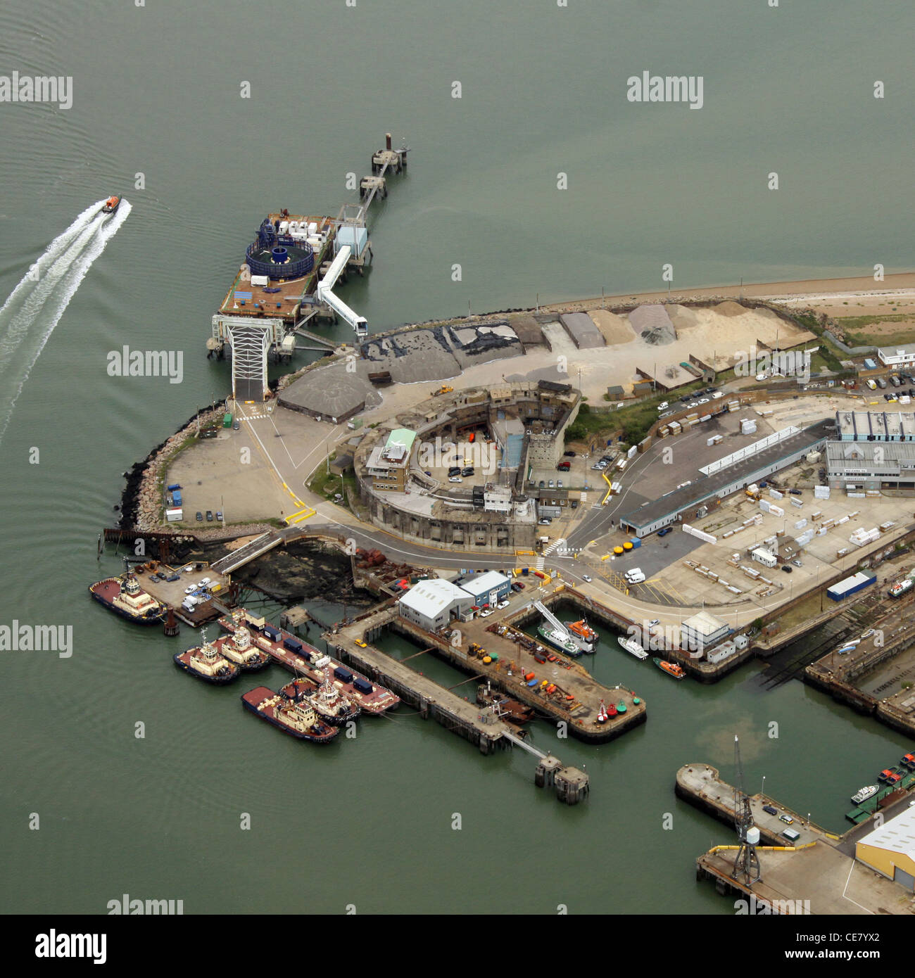 Aerial view of Sheerness docks in Kent Stock Photo Alamy