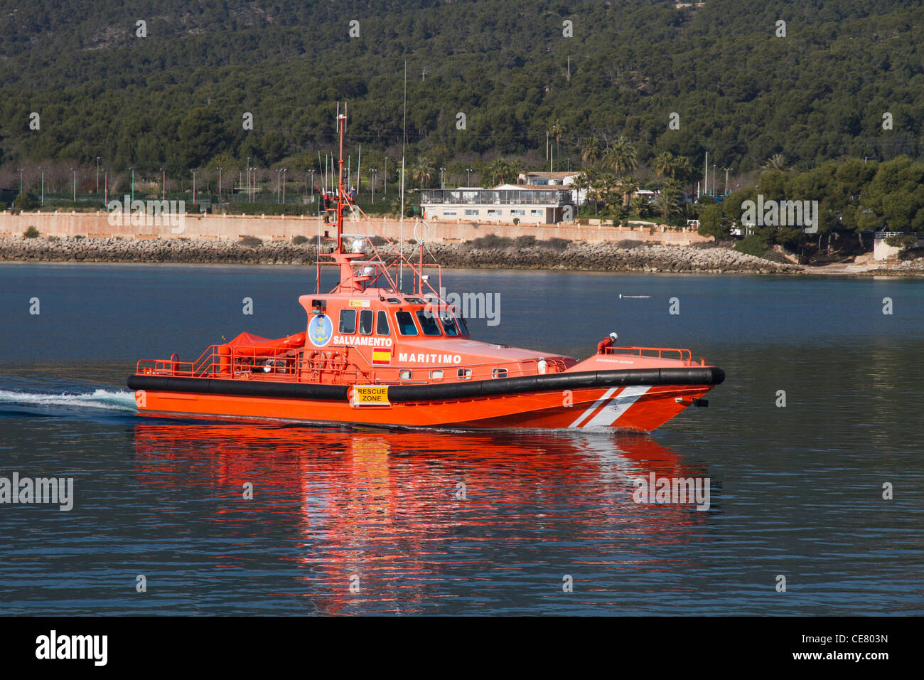 coastguard Rescue safety boat Majorca Mallorca Balearic Spain Stock Photo