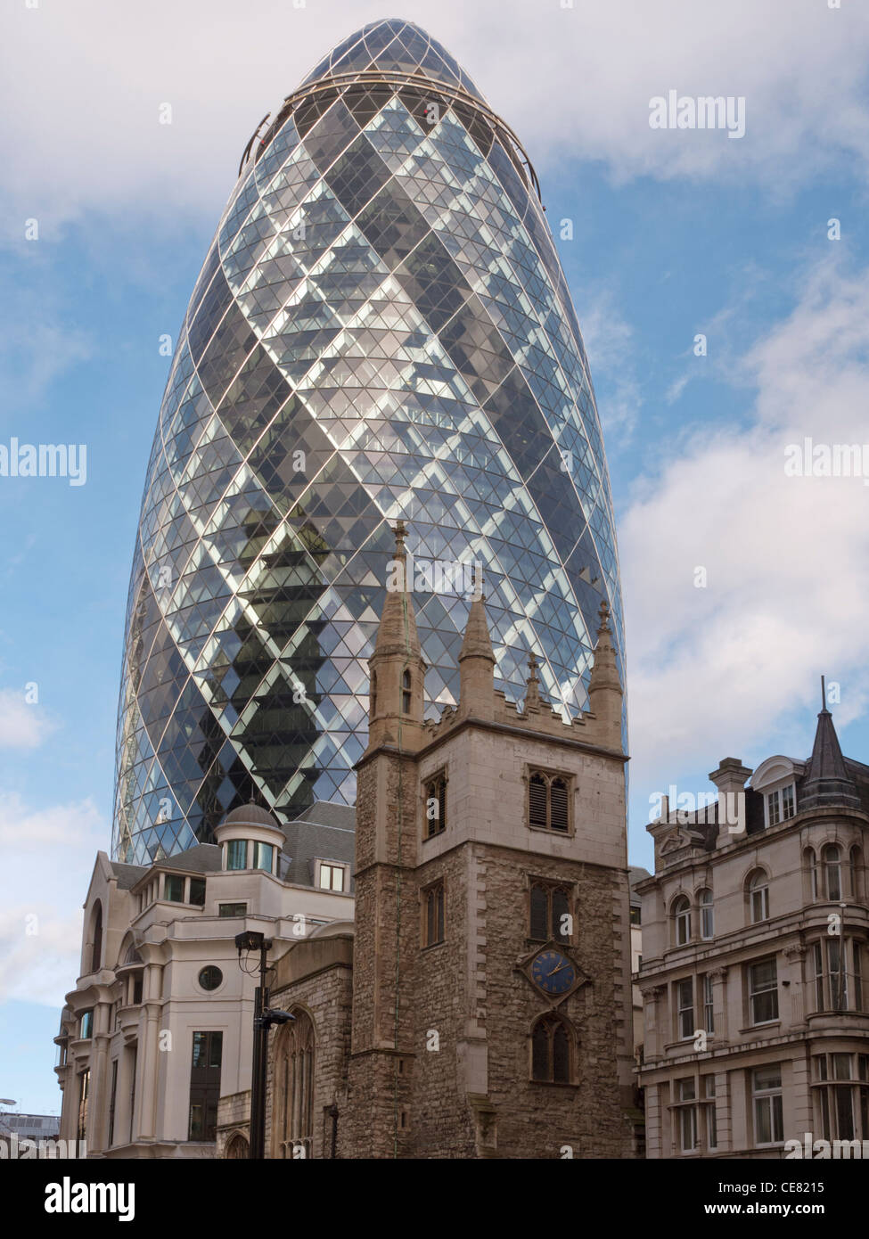 30 St. Mary Axe - commonly referred to as the Gerkin - in the City of London Stock Photo
