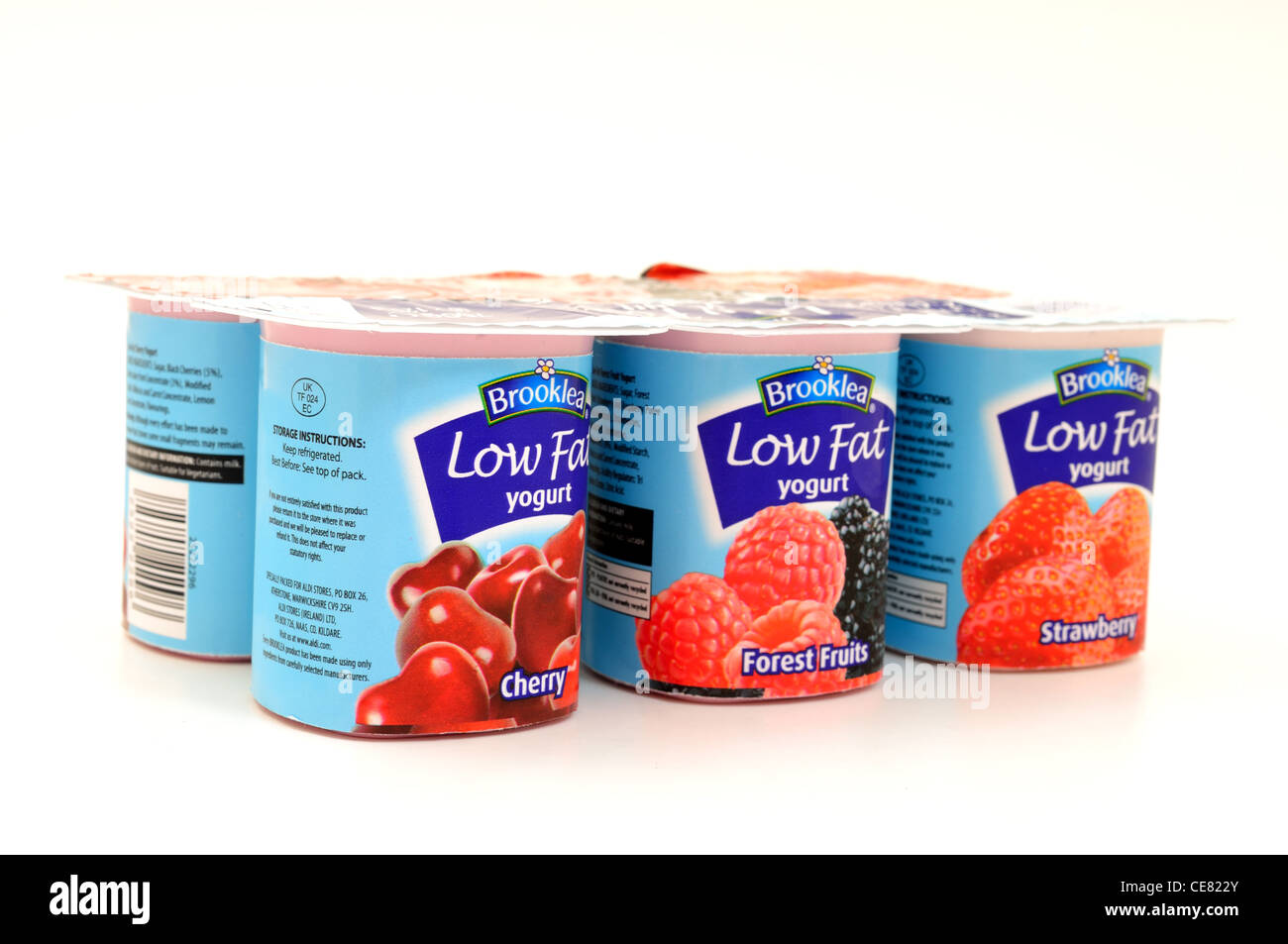 Brooklea Low Fat Yogurt Fruit flavors Stock Photo Alamy