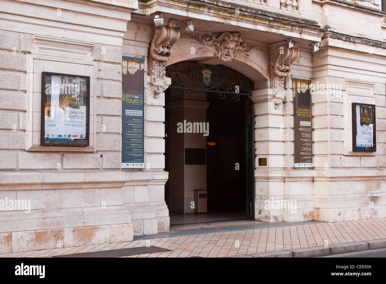 The entrance of the opera and theatre house in Tours, France. Stock Photo