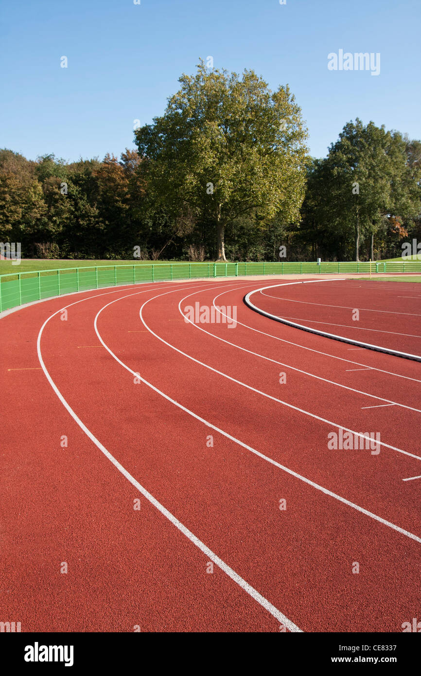 Running track lines on a sunny day Stock Photo