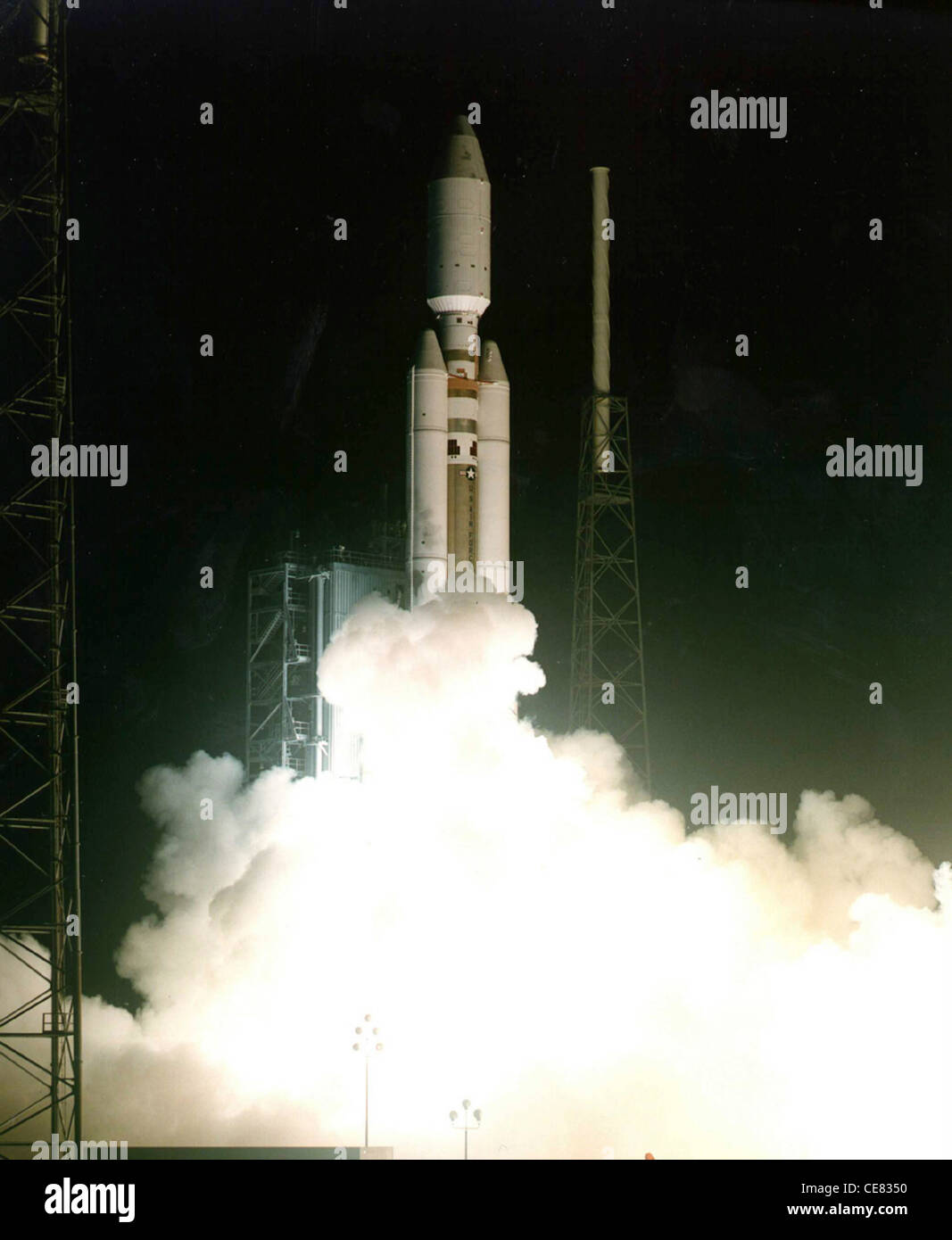 An Air Force Titan IV-B rocket takes off from Patrick Air Force Base ...