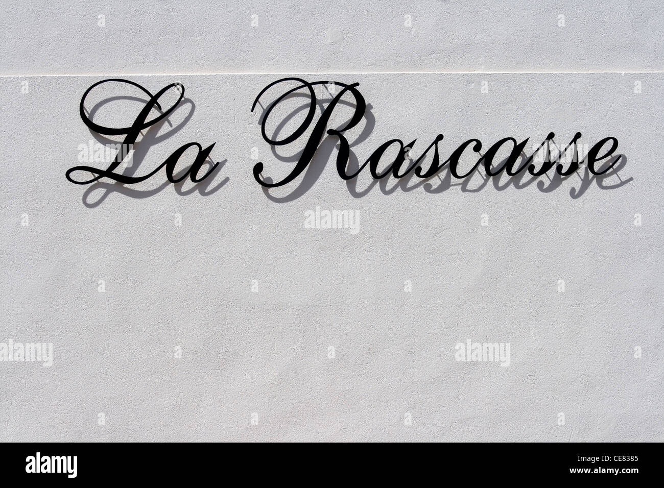 La Rascasse restaurant in Monte Carlo.  And a name for a corner in the Formula 1 race held at Monaco. Stock Photo