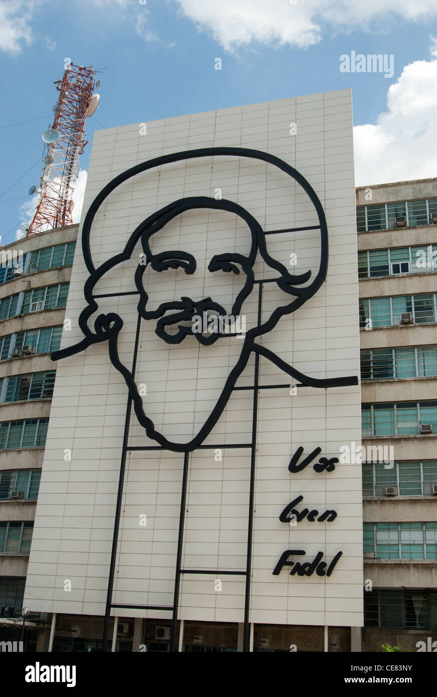 Fidel Castro sculpture in Revolution Square Havana Cuba Stock Photo