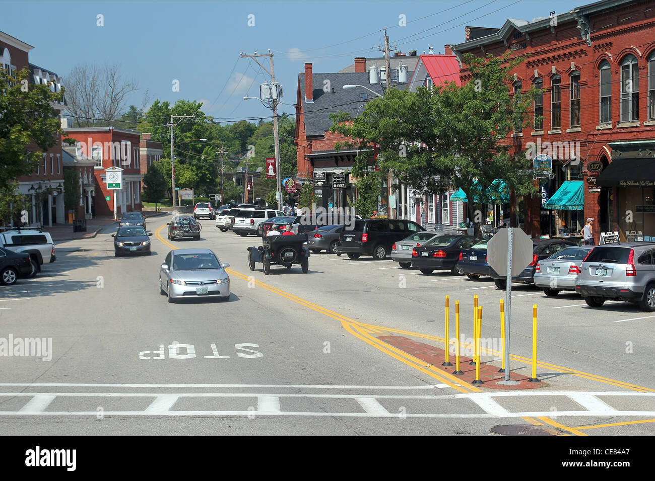 A street in downtown Exeter, New Hampshire Stock Photo