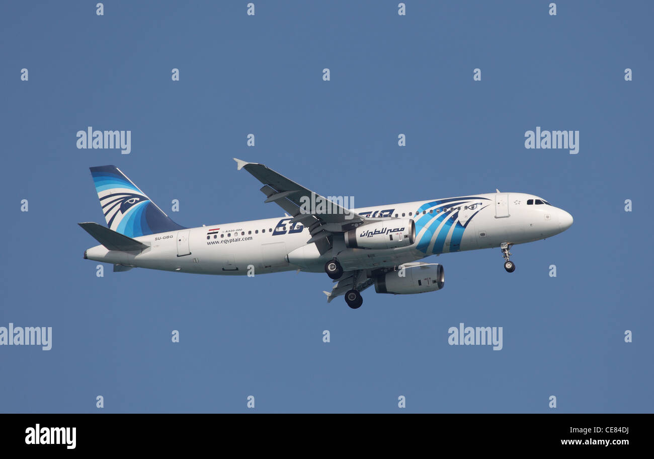 Egyptair Airbus A320-200 in the air Stock Photo