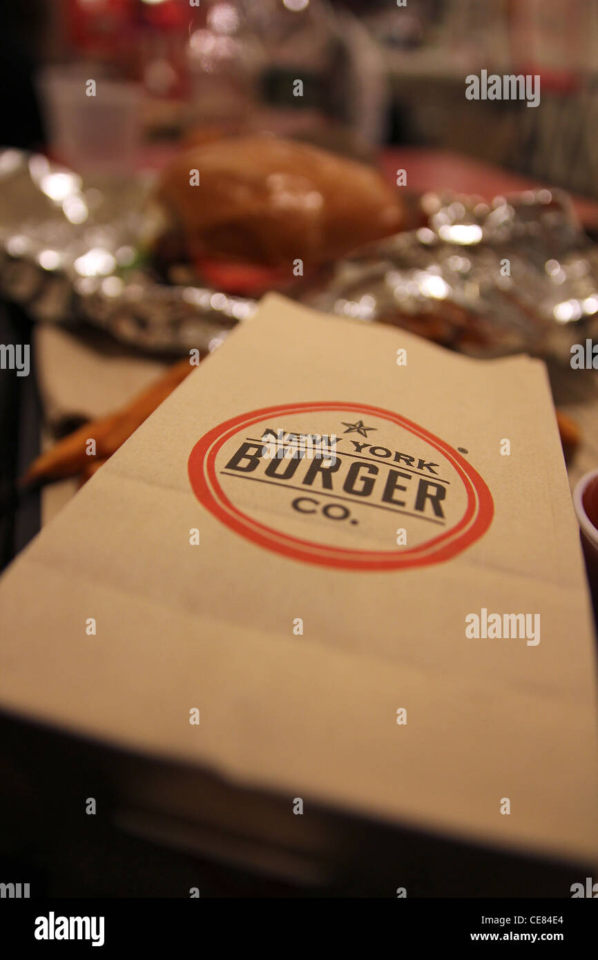 New York Burger Company fries bag Stock Photo Alamy