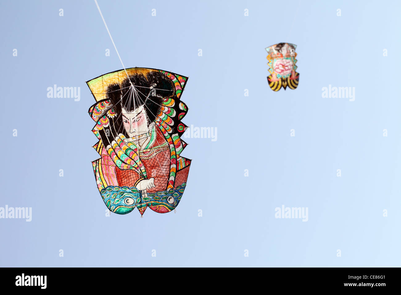 Japanese traditional paper kite and blue sky Stock Photo Alamy