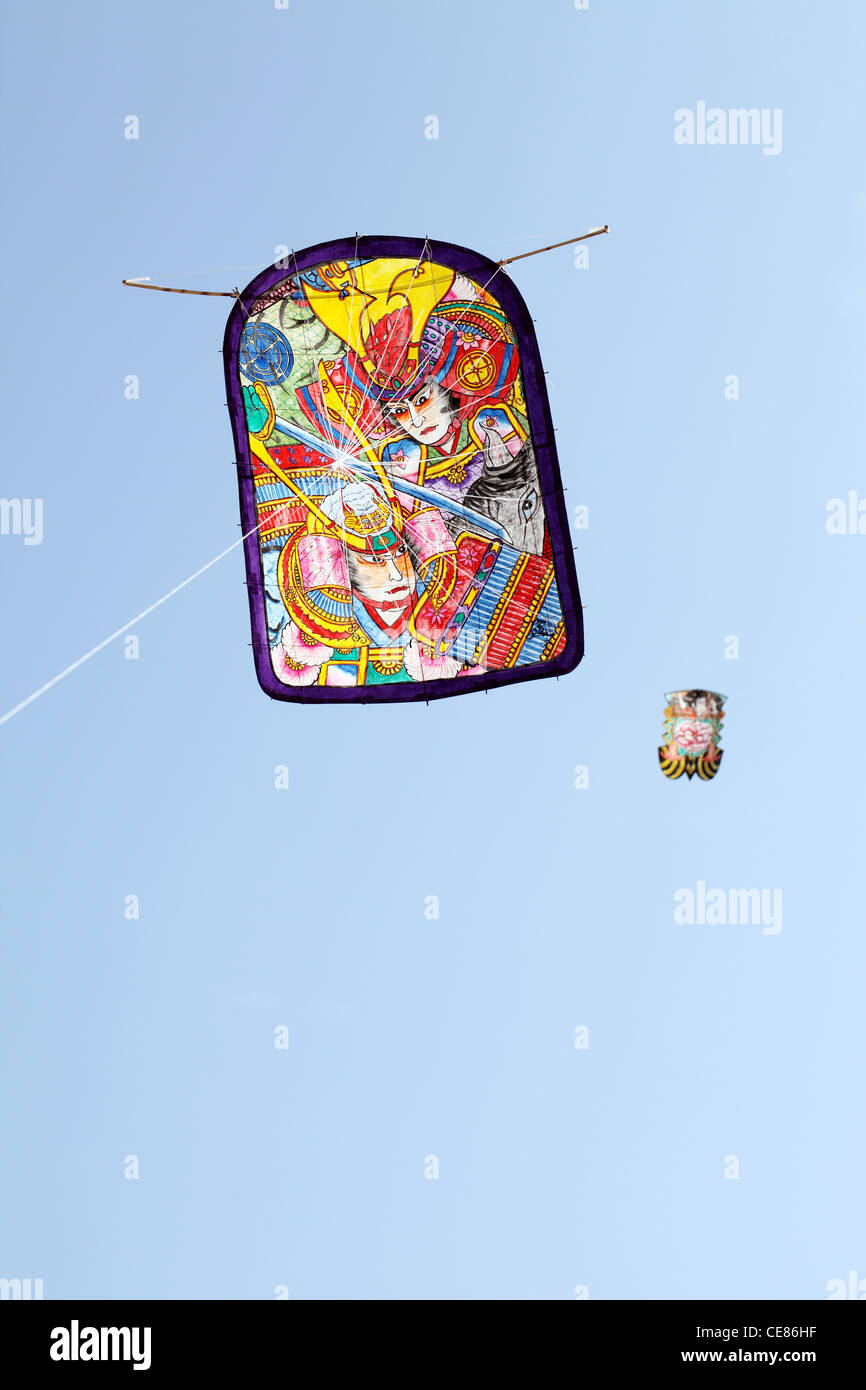 Japanese traditional paper kite and blue sky Stock Photo Alamy