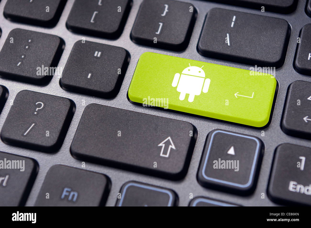 android operating system on keyboard enter key Stock Photo - Alamy