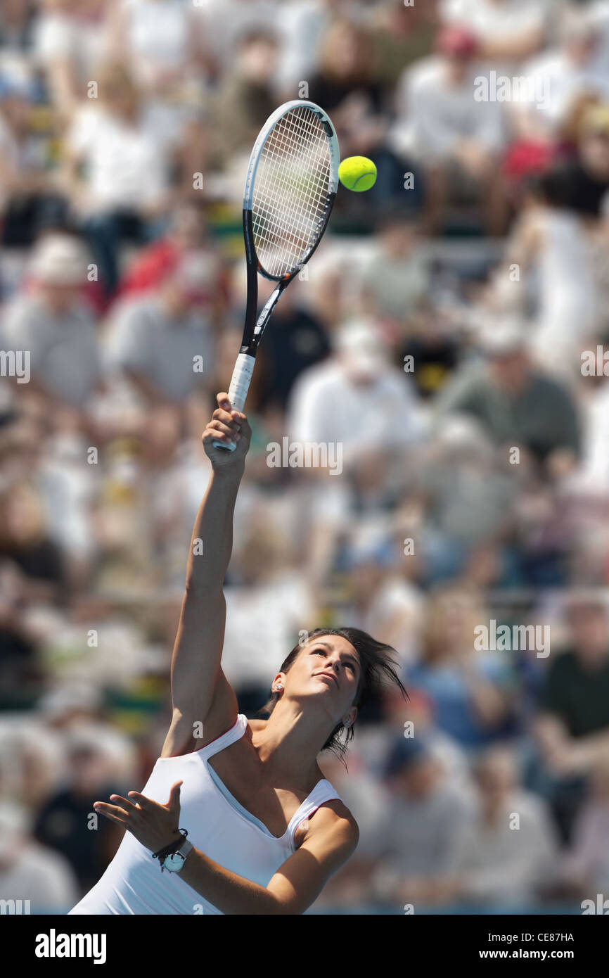Young Female Tennis Player Stock Photo
