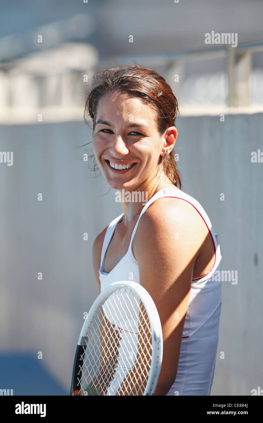 Young Female Tennis Player Stock Photo Alamy