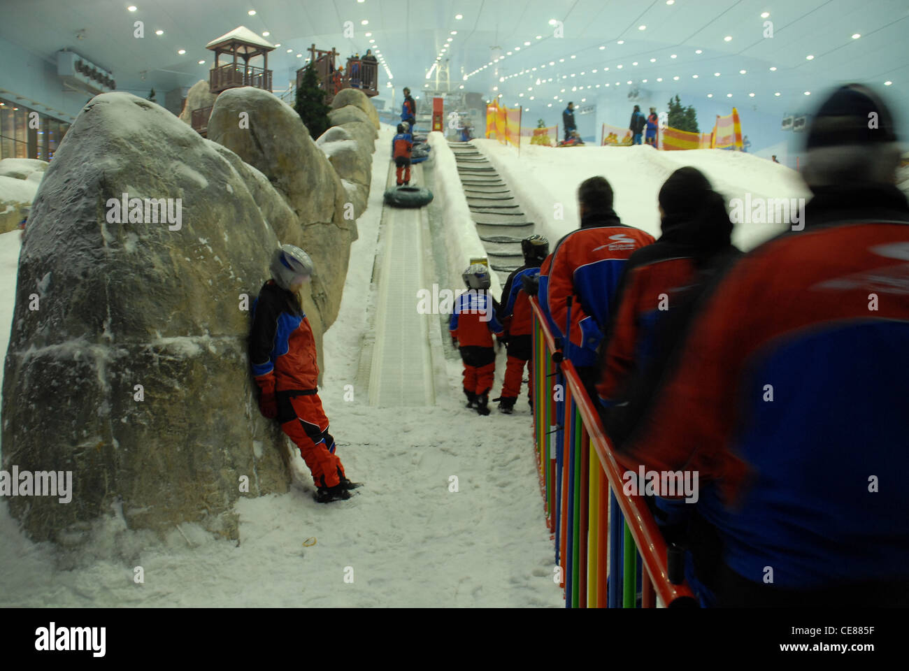 The Ski Dubai indoor ski resort located at the Mall of the Emirates is