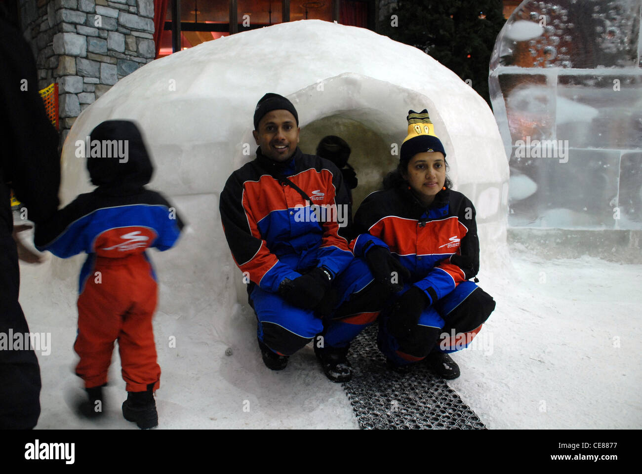 The Ski Dubai indoor ski resort located at the Mall of the Emirates is