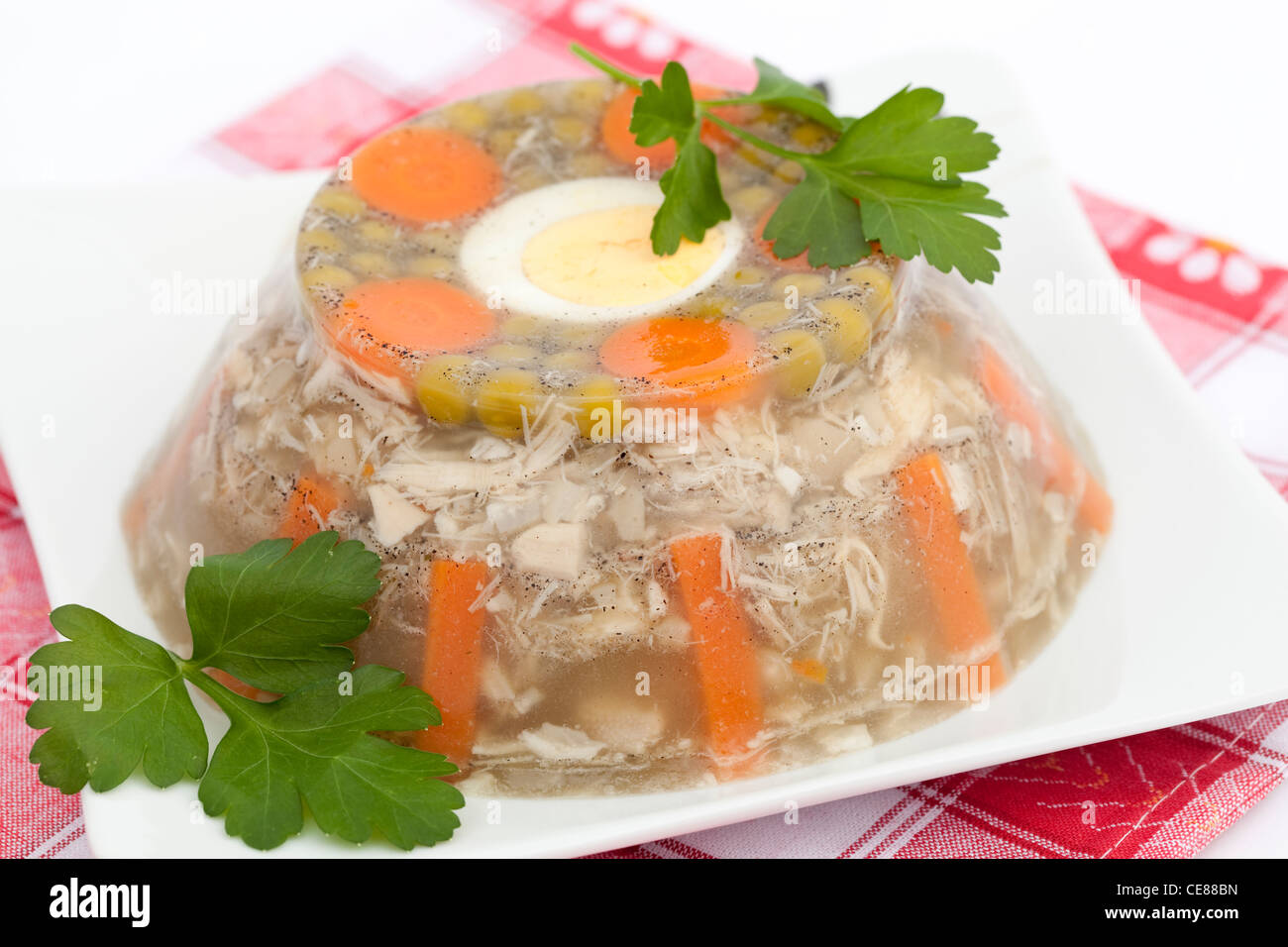 homemade jelly made with pork leg and chicken Stock Photo Alamy
