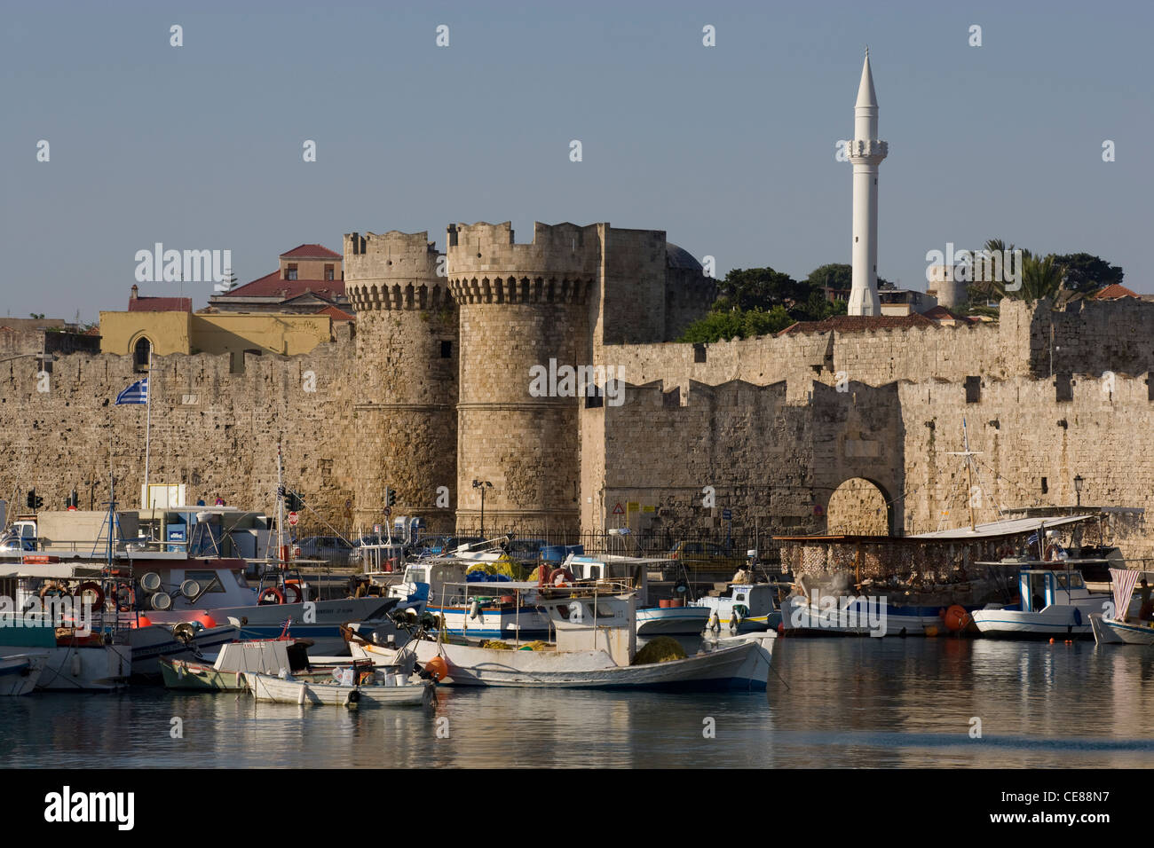 Rhodes Town Old Town Marine Gate Harbour Stock Photo Alamy