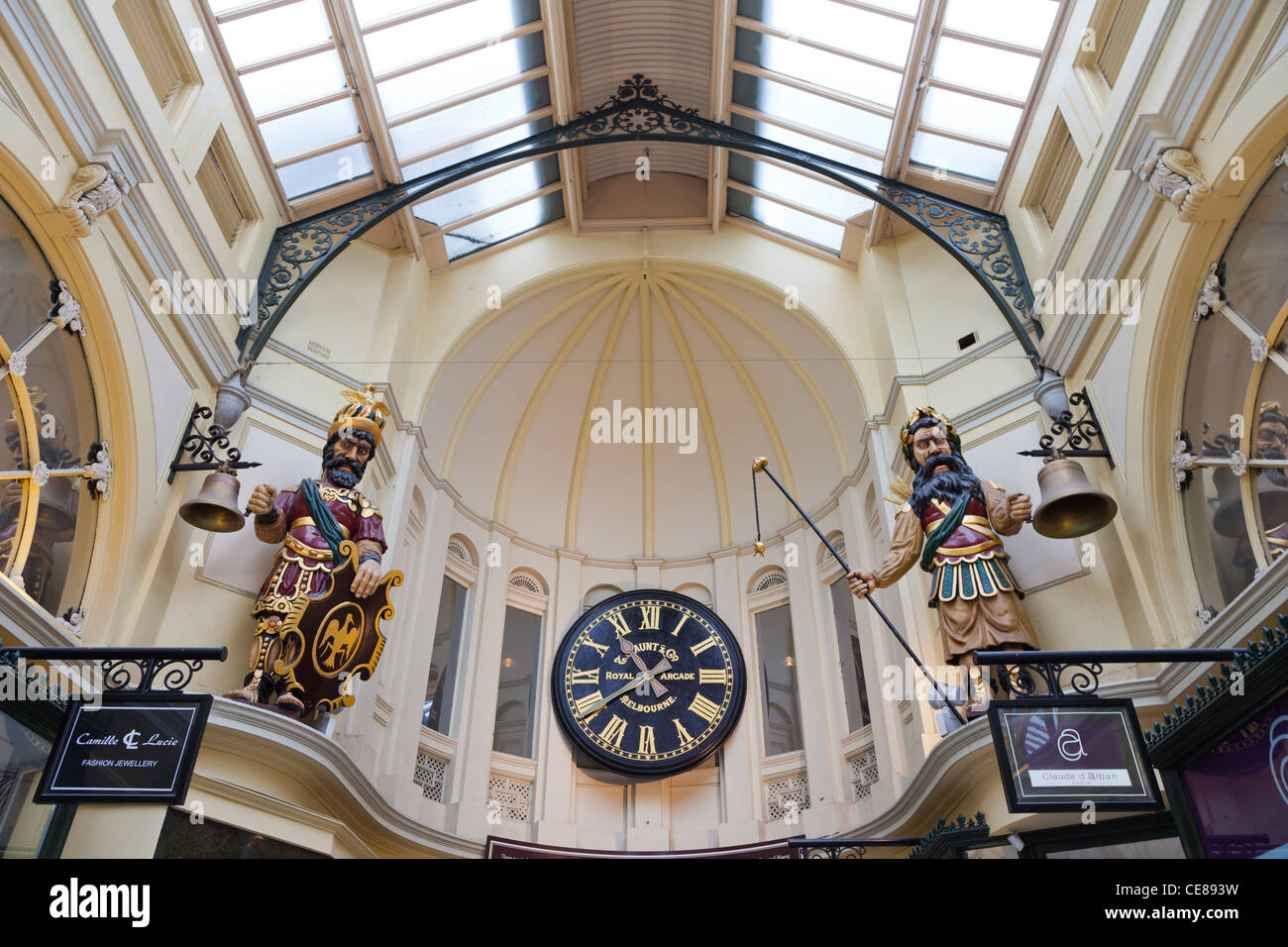 Clock details at the Royal Arcade Melbourne Australia Stock Photo Alamy