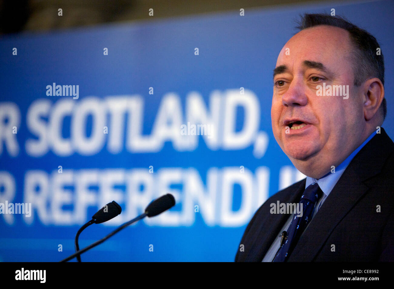 Alex Salmond at Scottish Referendum Launch Stock Photo