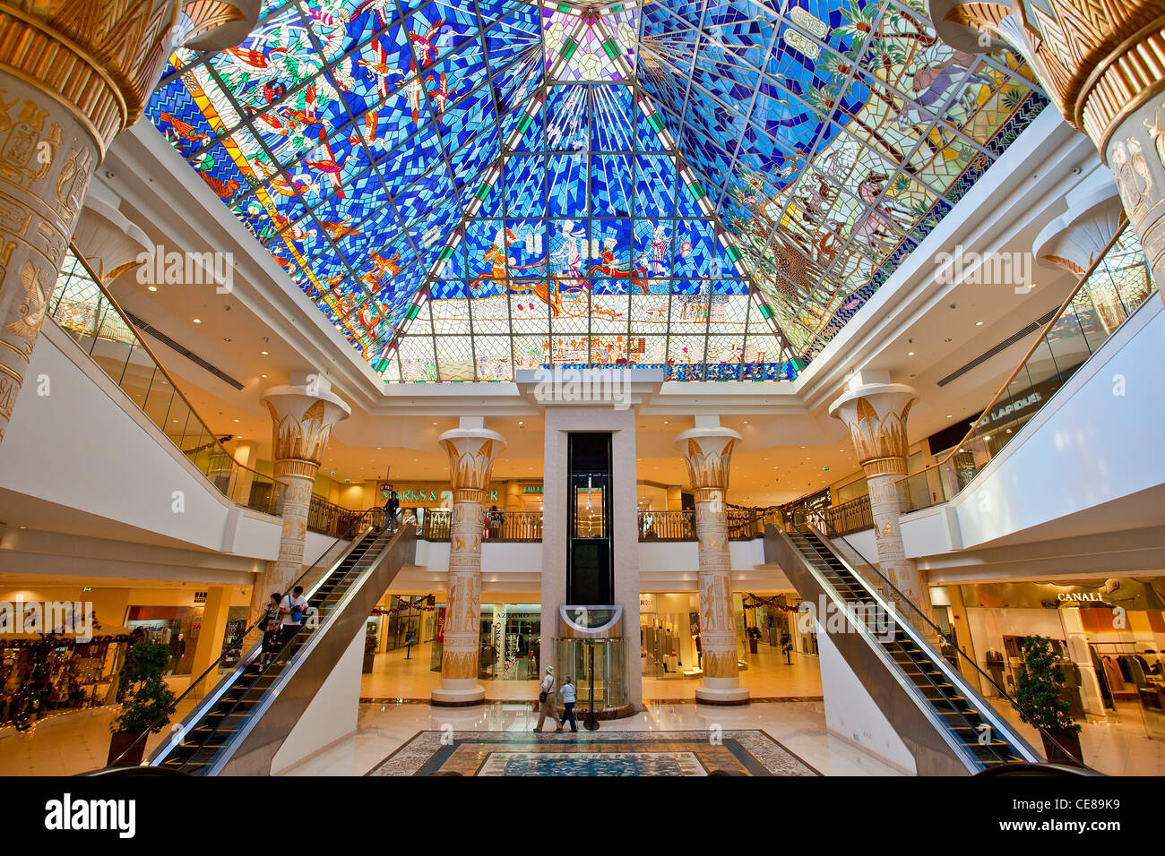 Dubai, Interior of Wafi City Mall Stock Photo