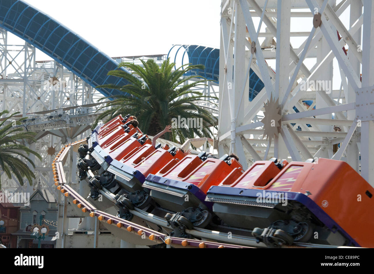 Roller Coaster at Disneyland Amusement Park, California USA Stock Photo