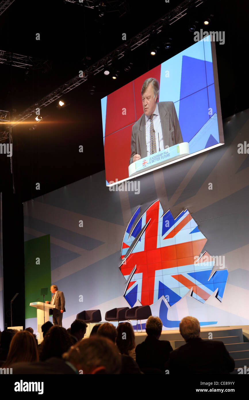 Kenneth Clarke speaking at the 2011 conservative party conference in Manchester Stock Photo