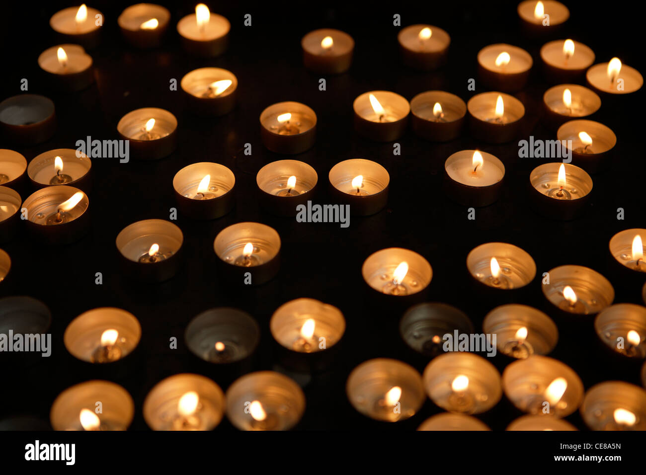 Candles flame church interior hi-res stock photography and images - Alamy