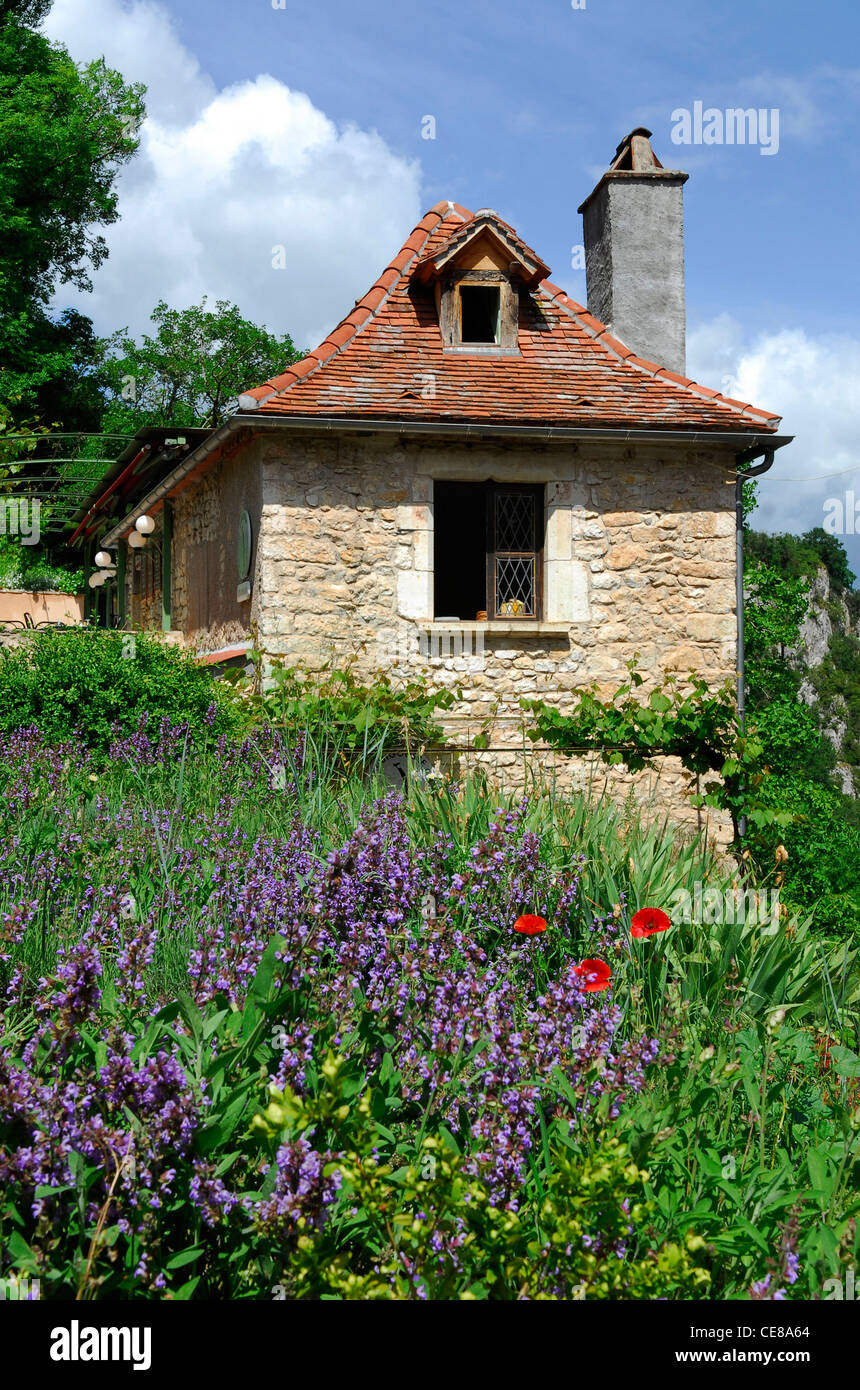 house and garden in the dordogne region of  france Stock Photo