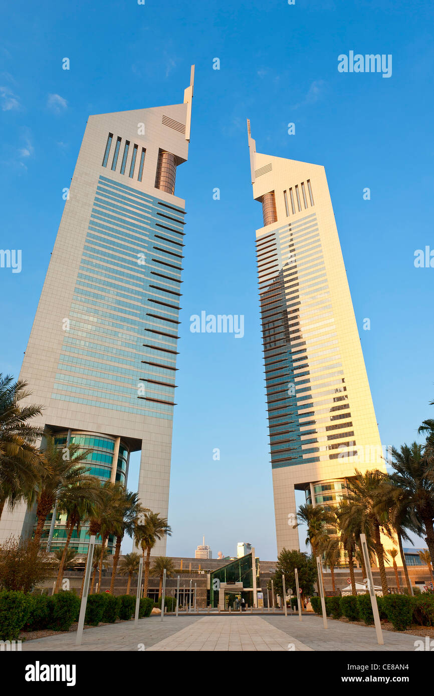 Dubai Emirate, Dubai, Emirates Towers Stock Photo