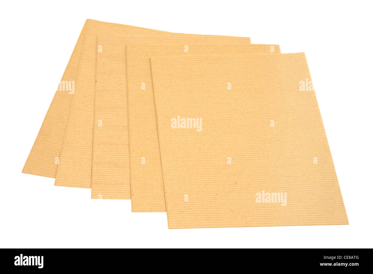 Five sheets of brown wrapping paper Stock Photo