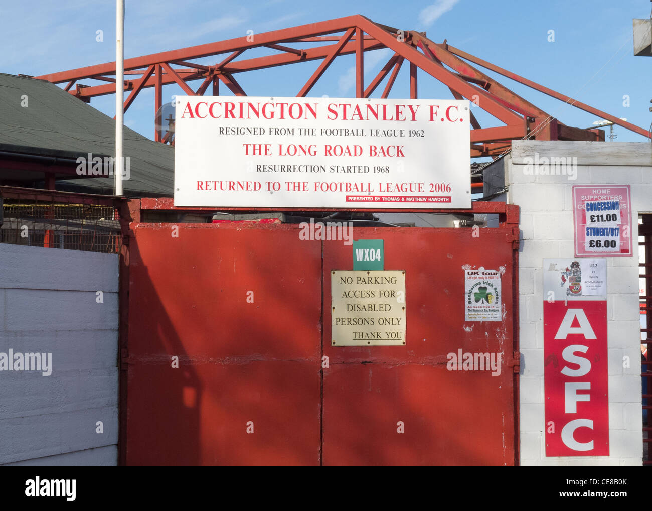 the entrance at Accrington Stanley Football club Stock Photo Alamy