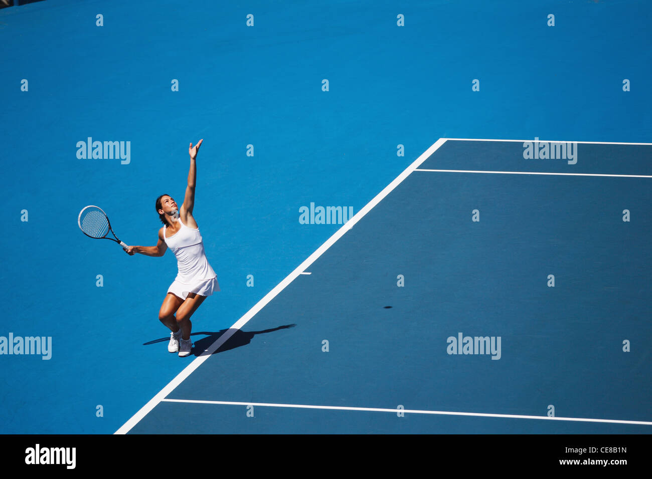 Young Female Tennis Player Stock Photo