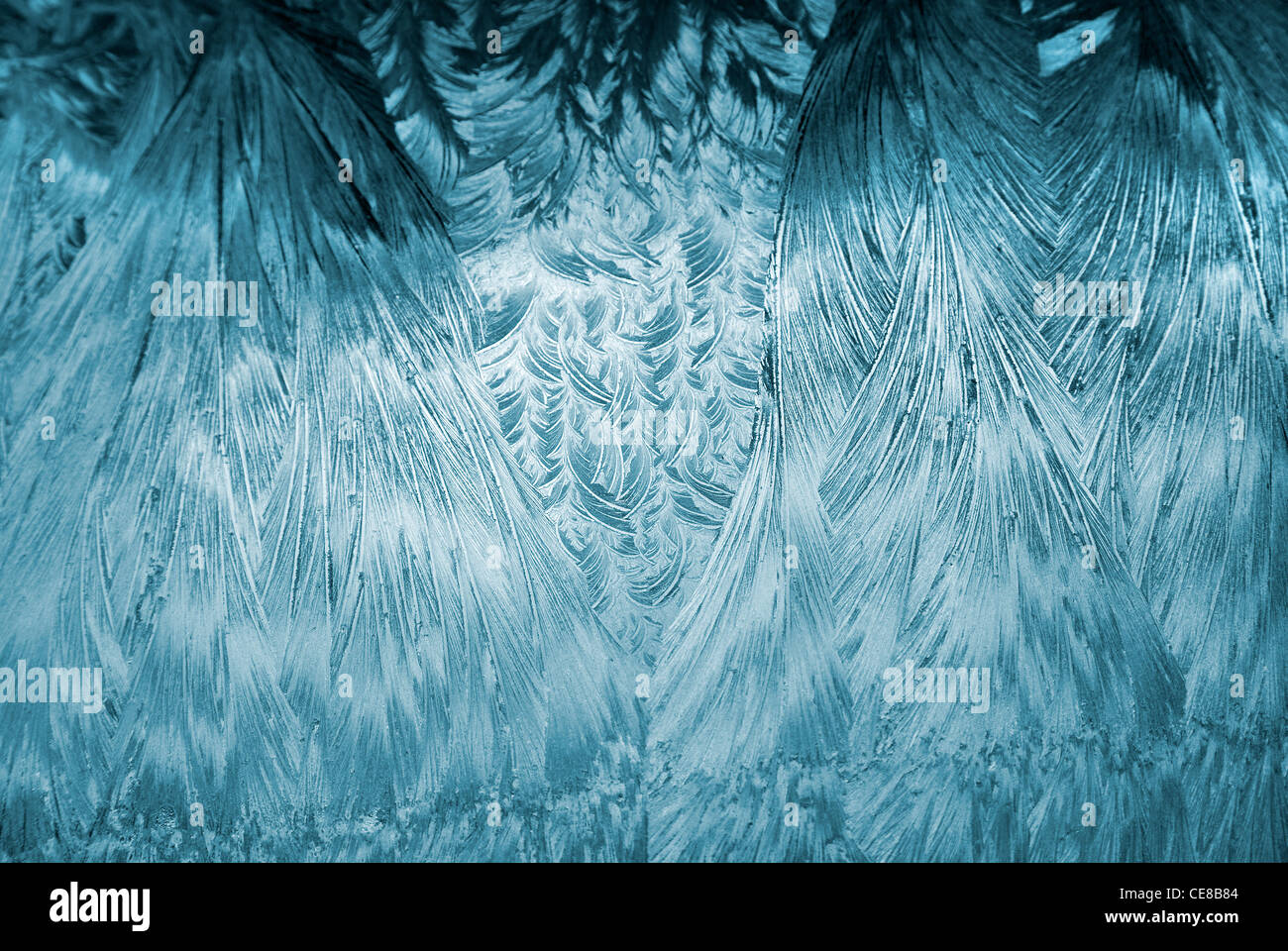 Hoarfrost on my car, midwinter morning 5 Stock Photo