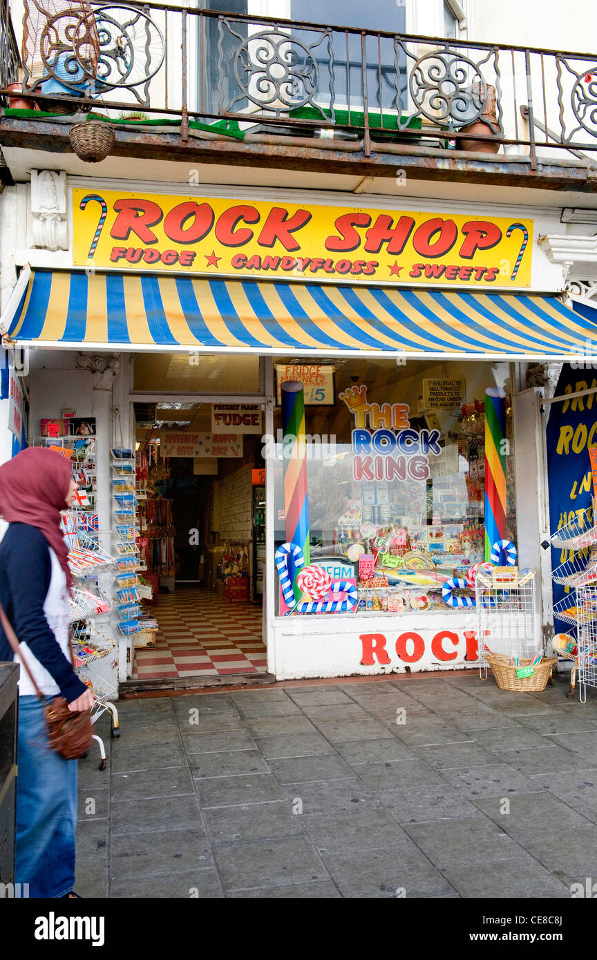 Seaside Rock Shop, Brighton, England Stock Photo