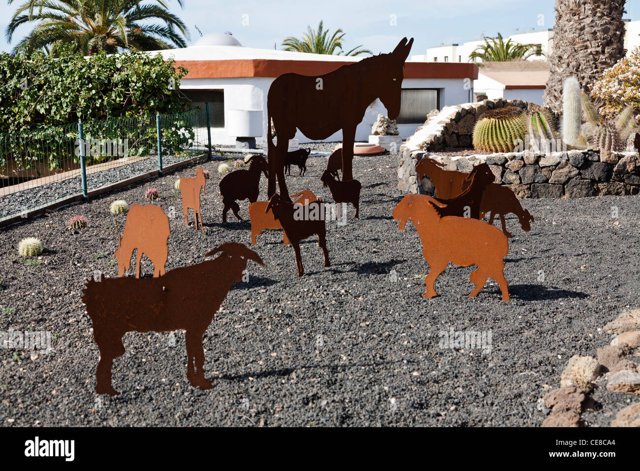 Metal Goats at Casa Mane Canarian Art's Centre (Centro de Arte Canario) Stock Photo