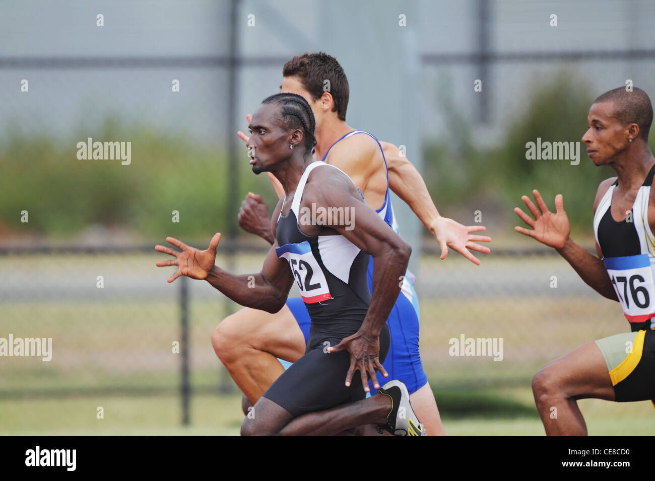 Athletes Competing In Race Stock Photo - Alamy