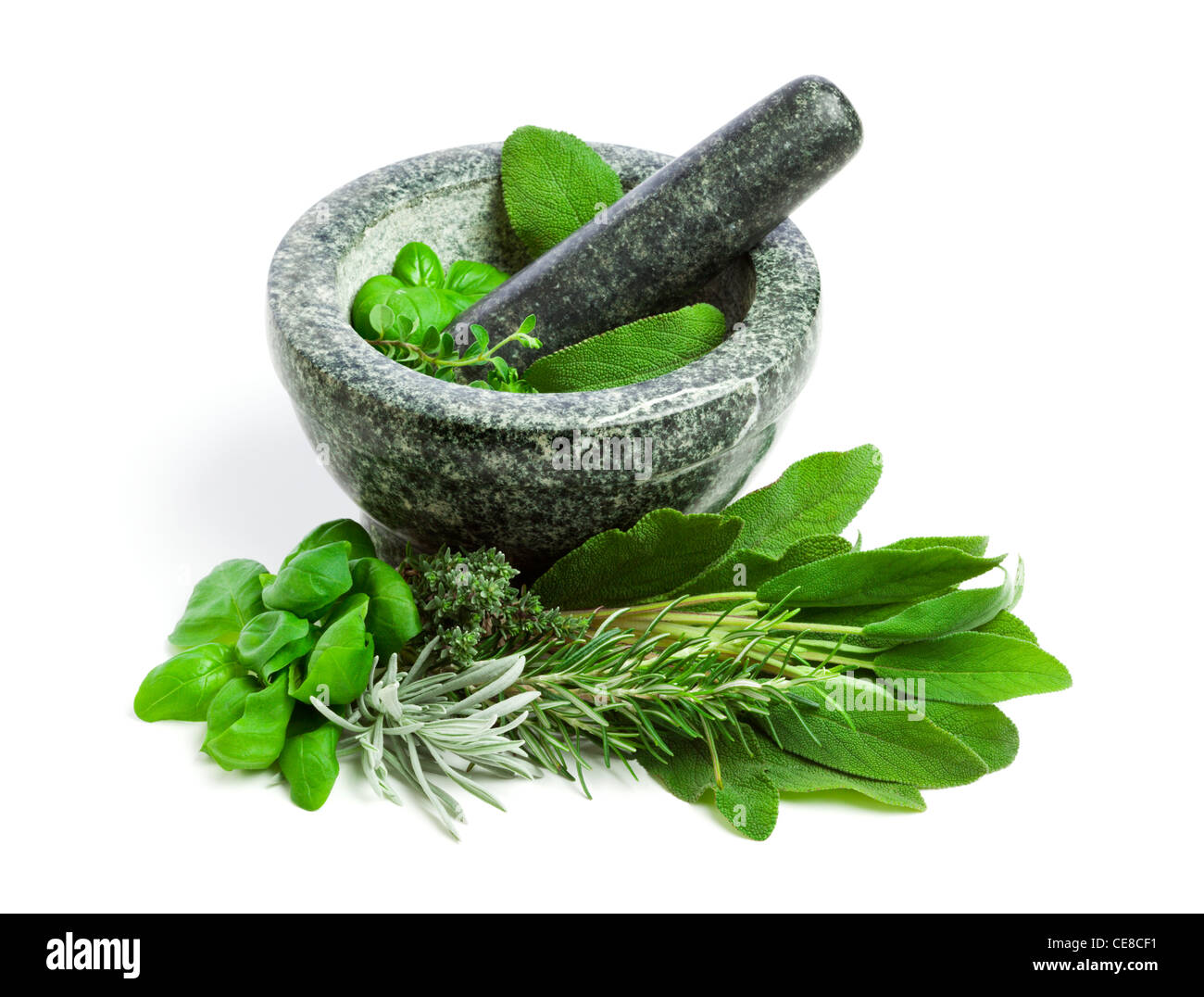Mortar And Pestle Herbs High Resolution Stock Photography and Images