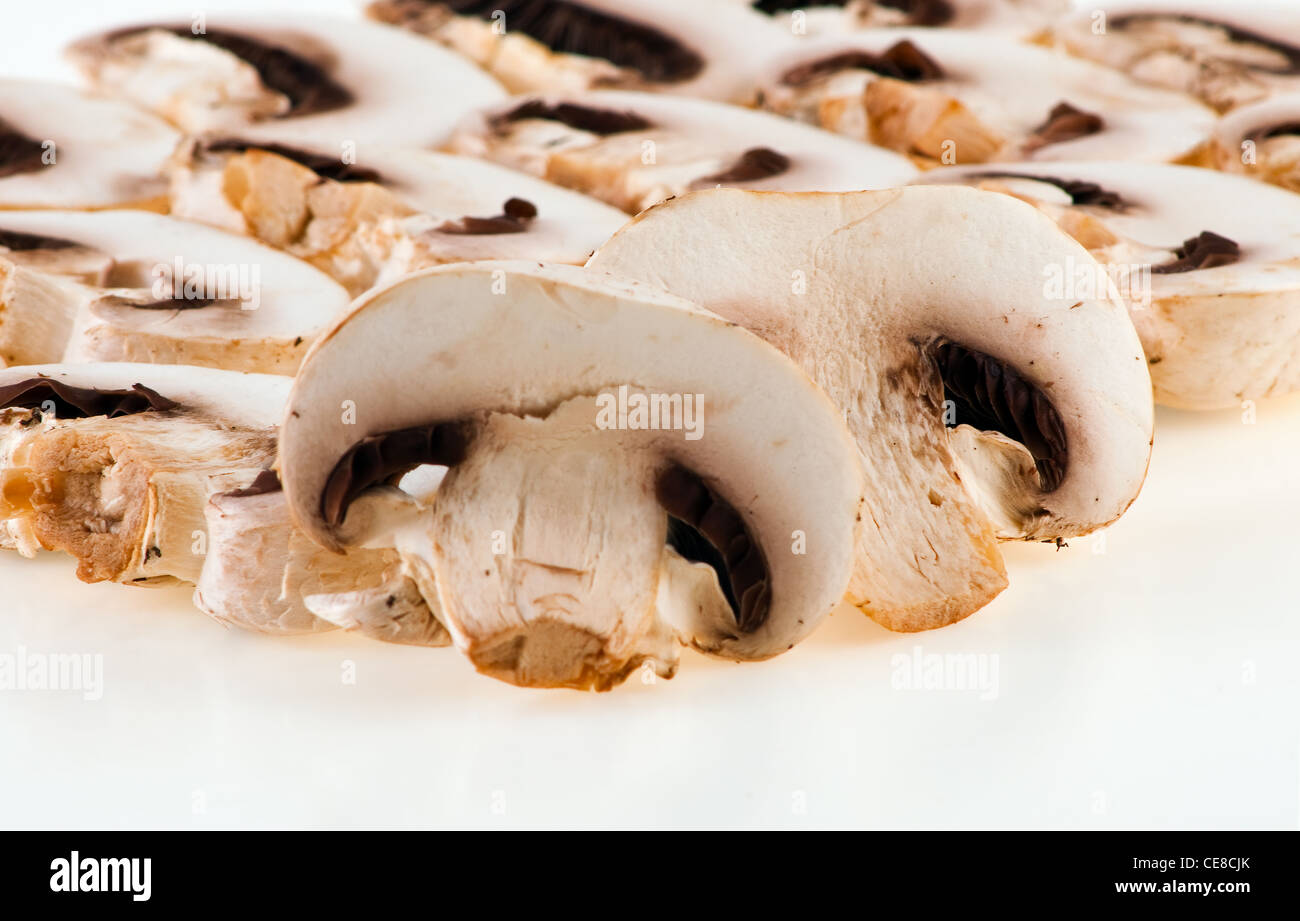 Sliced Mushrooms Stock Photo