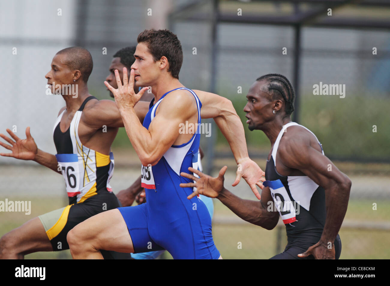 Athletes Running In Footrace Stock Photo Alamy