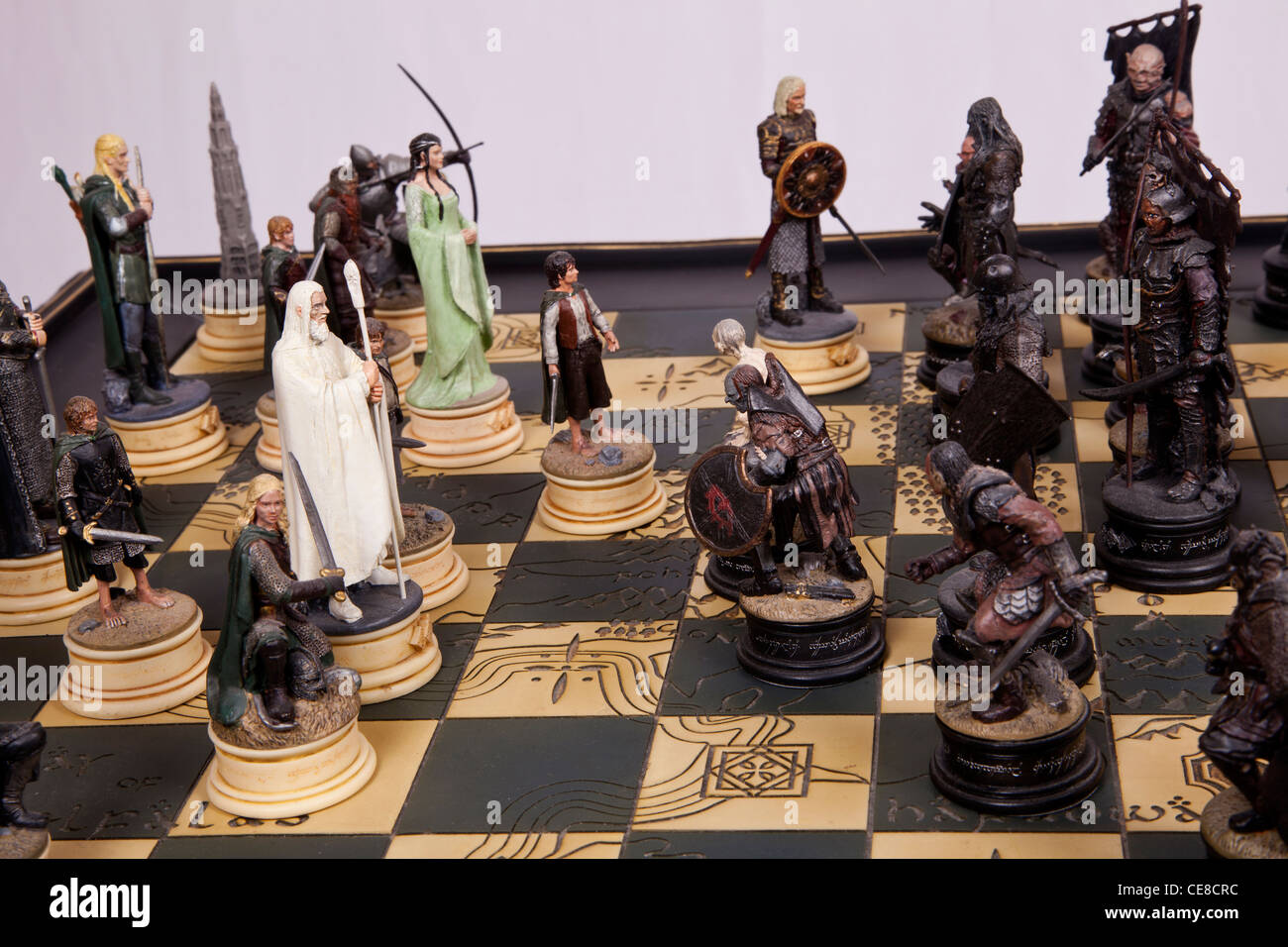 Chess set Lord of the Rings Stock Photo