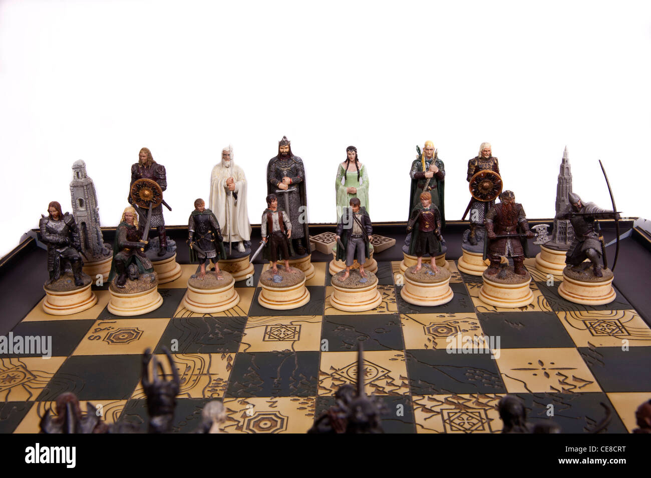 Chess set Lord of the Rings Stock Photo