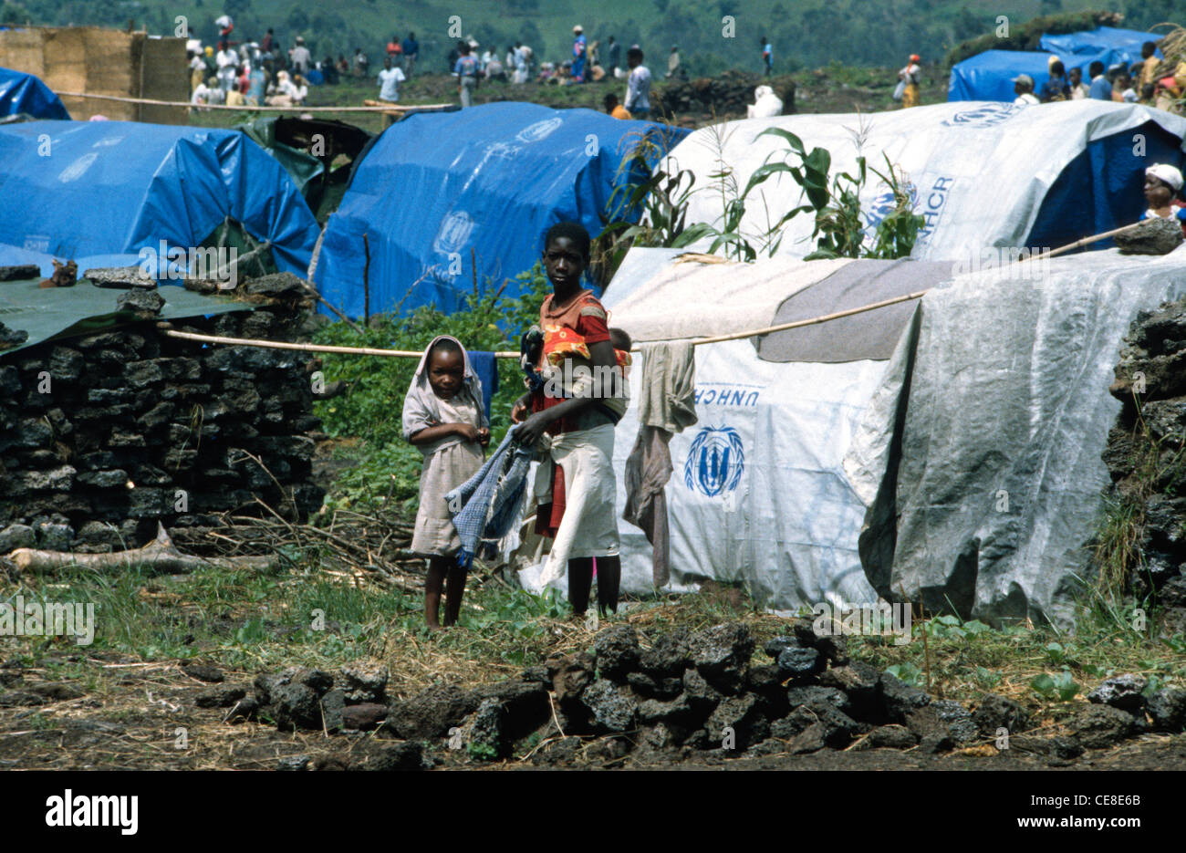 Refugee Camp In Goma, Democratic Republic Of The Congo In 1995. Area ...