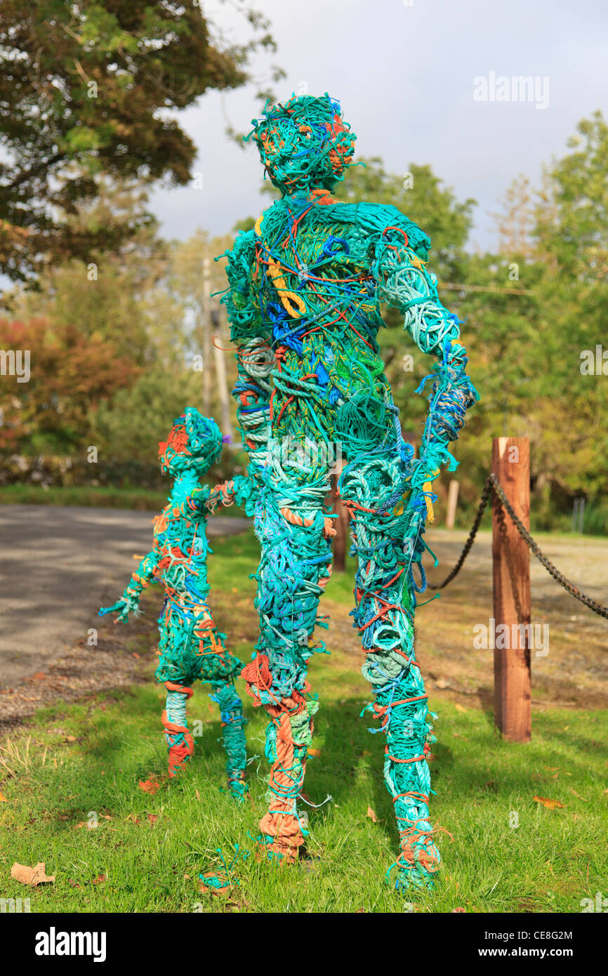Rope man with rope child Stock Photo - Alamy
