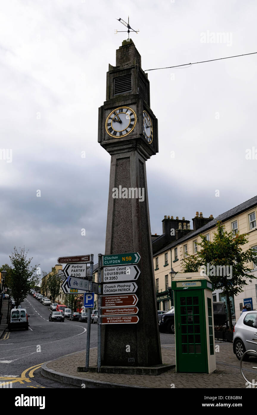 westport clock tower centre mayo ireland Stock Photo Alamy