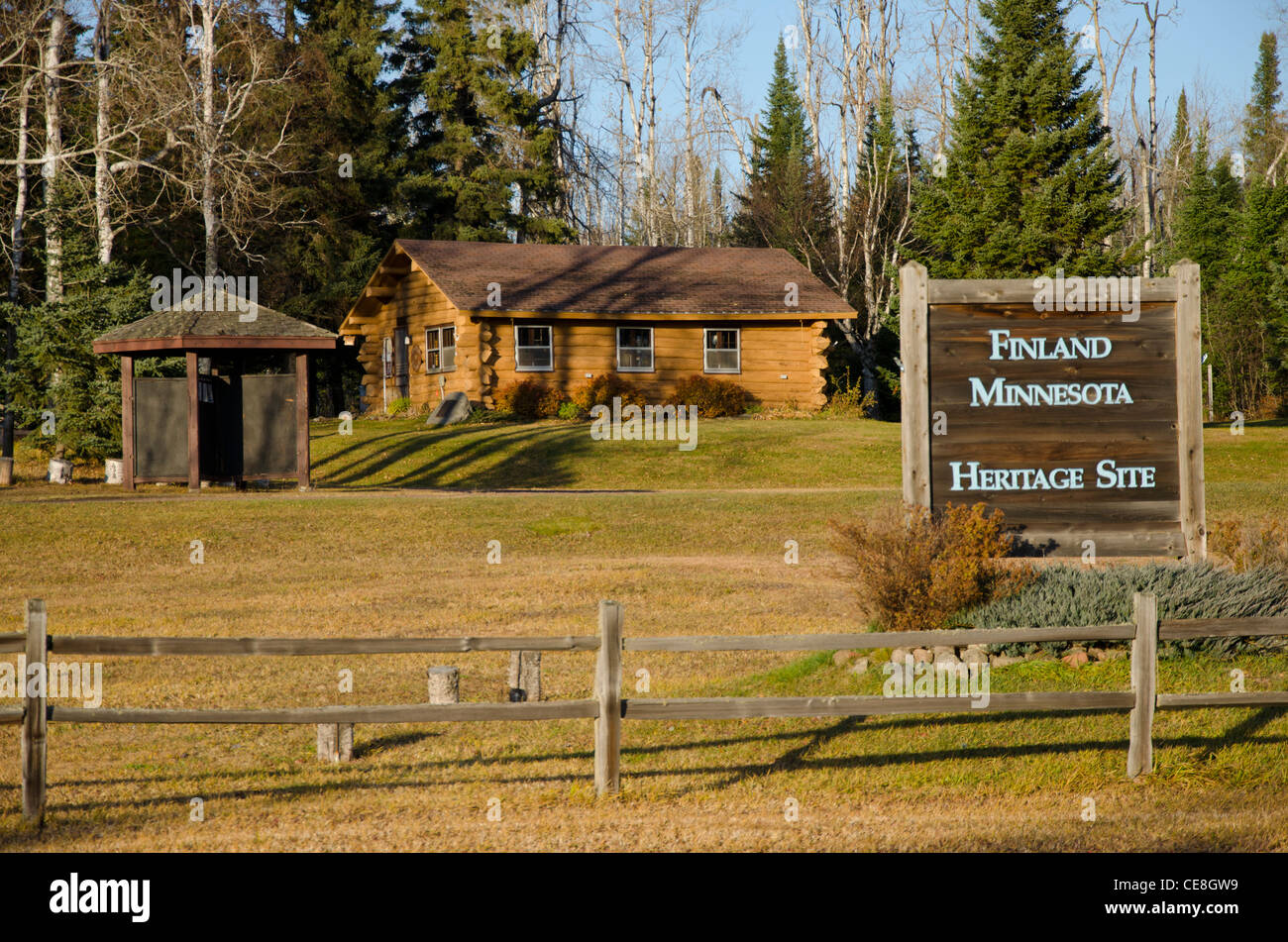 The Finland Minnesota Heritage Site in Finland, Minnesota Stock Photo